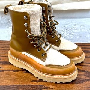 ULLA JOHNSON x Diemme Etna Leather & Shearling Boots  size 37 Italy / US 6